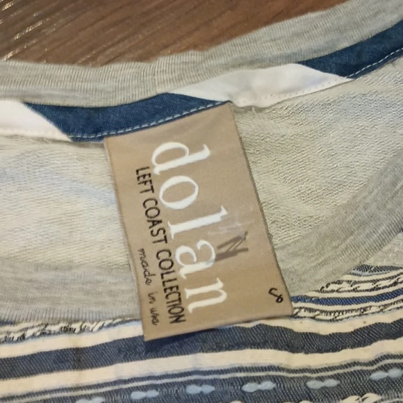 Dolan Left Coast Collection Grey Blue Baja Coastal Textured Layered Top A26 - Picture 2 of 6